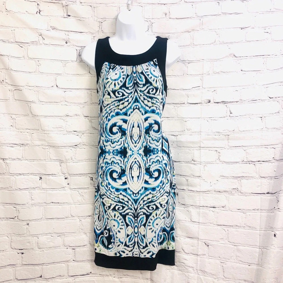 AB Studio Dress in Blues, Green And Black  - Medium - Picture 7 of 13